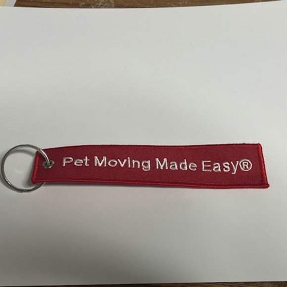 Air Animal Pet Movers Embroidered Red/White Luggage Tag Keychain 5.75"x1.25" - Picture 2 of 7